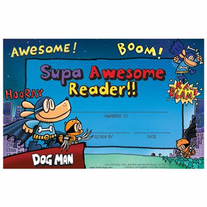 Diploma " Super Reader"  - Dog Man