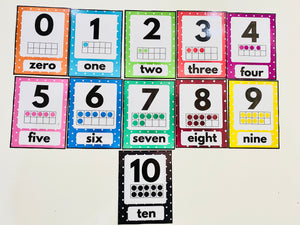Polka Dot Number Cards 1-10