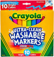 Ultra Clean Washable Markers "Bright Colors" de 10 - Crayola
