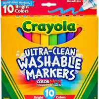Ultra Clean Washable Markers "Bright Colors" de 10 - Crayola